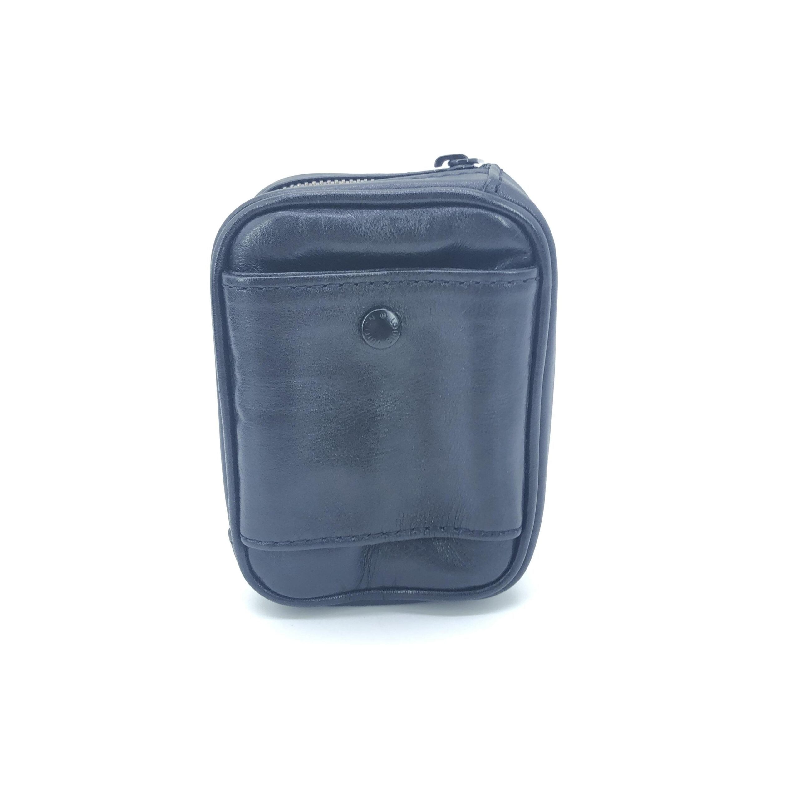 Louis Vuitton Black Leather Zippered Carrying Case