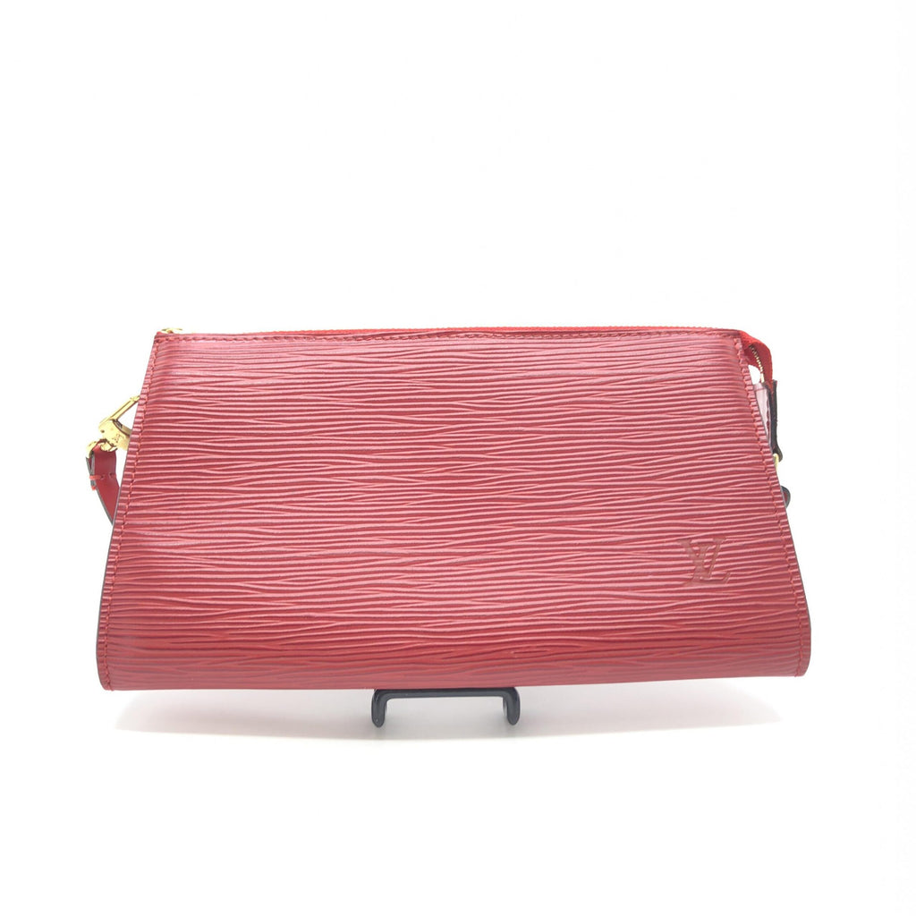 Louis Vuitton Red Leather Pochette Accessory Bag