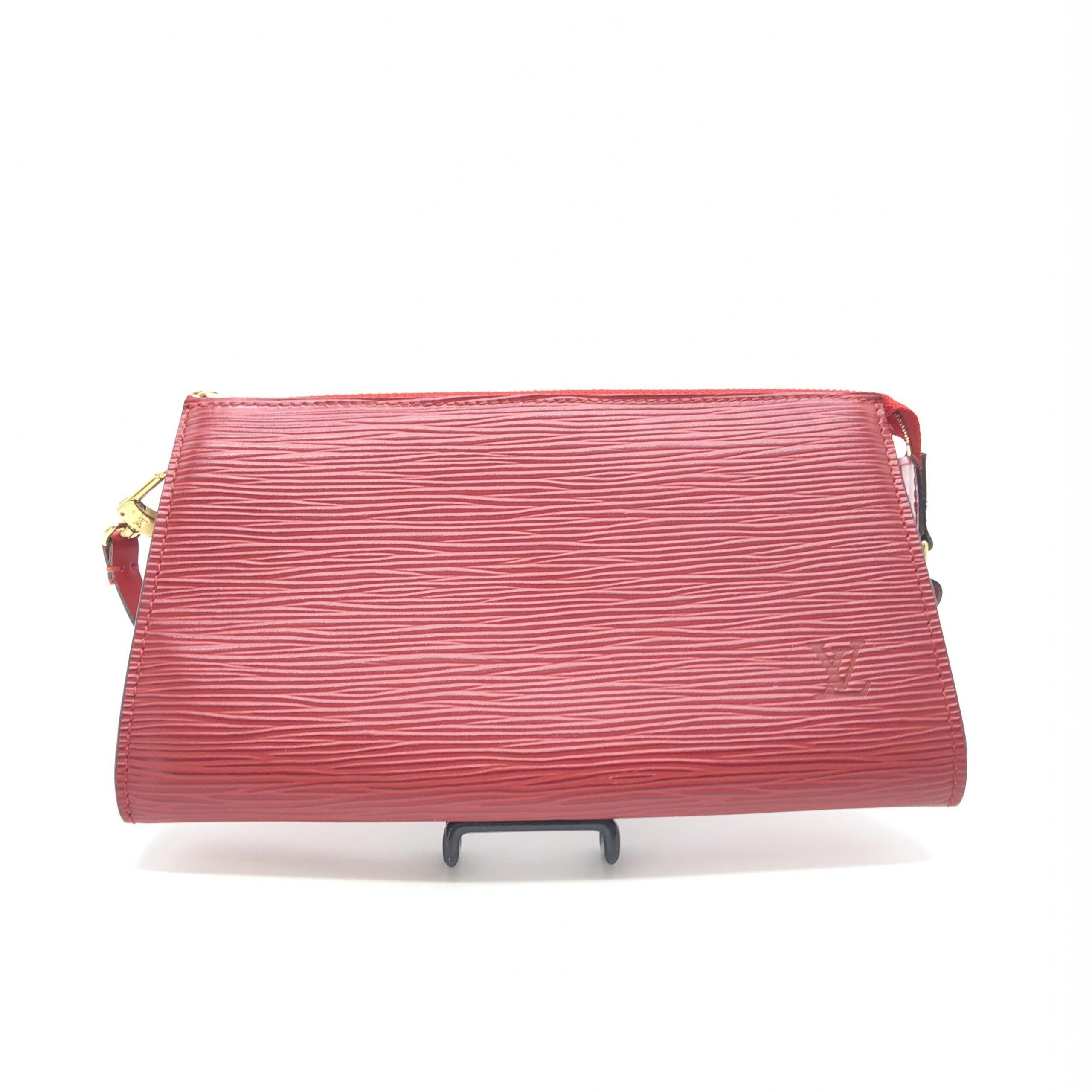 Louis Vuitton Red Leather Pochette Accessory Bag