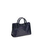 Balenciaga Blue Calf Leather Bos Taurus Shoulder Bag
