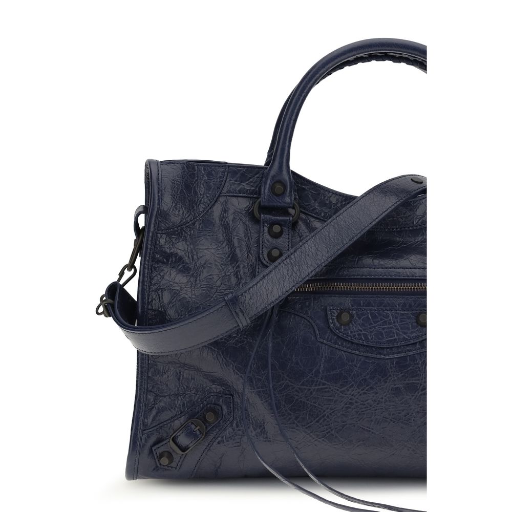 Balenciaga Blue Calf Leather Bos Taurus Shoulder Bag