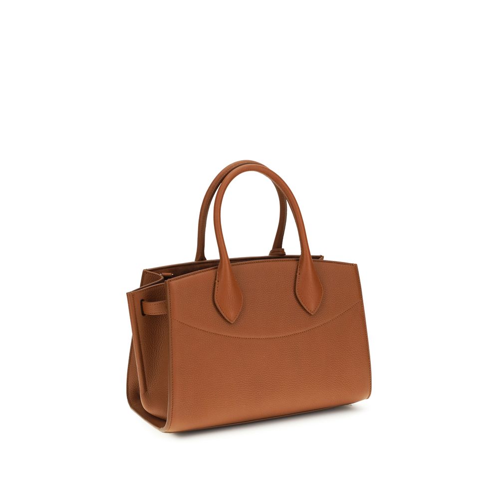 Ferragamo Brown Calf Leather Bos Taurus Handbag