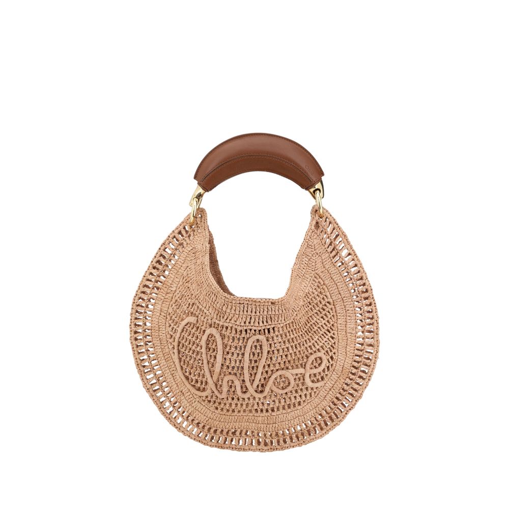 Chloé Beige Raffia Shoulder Bag