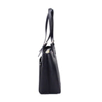 Michael Kors Womens Jet Set Travel Medium Double Pocket Tote Black/SIlver 35F3GTVT8B-001