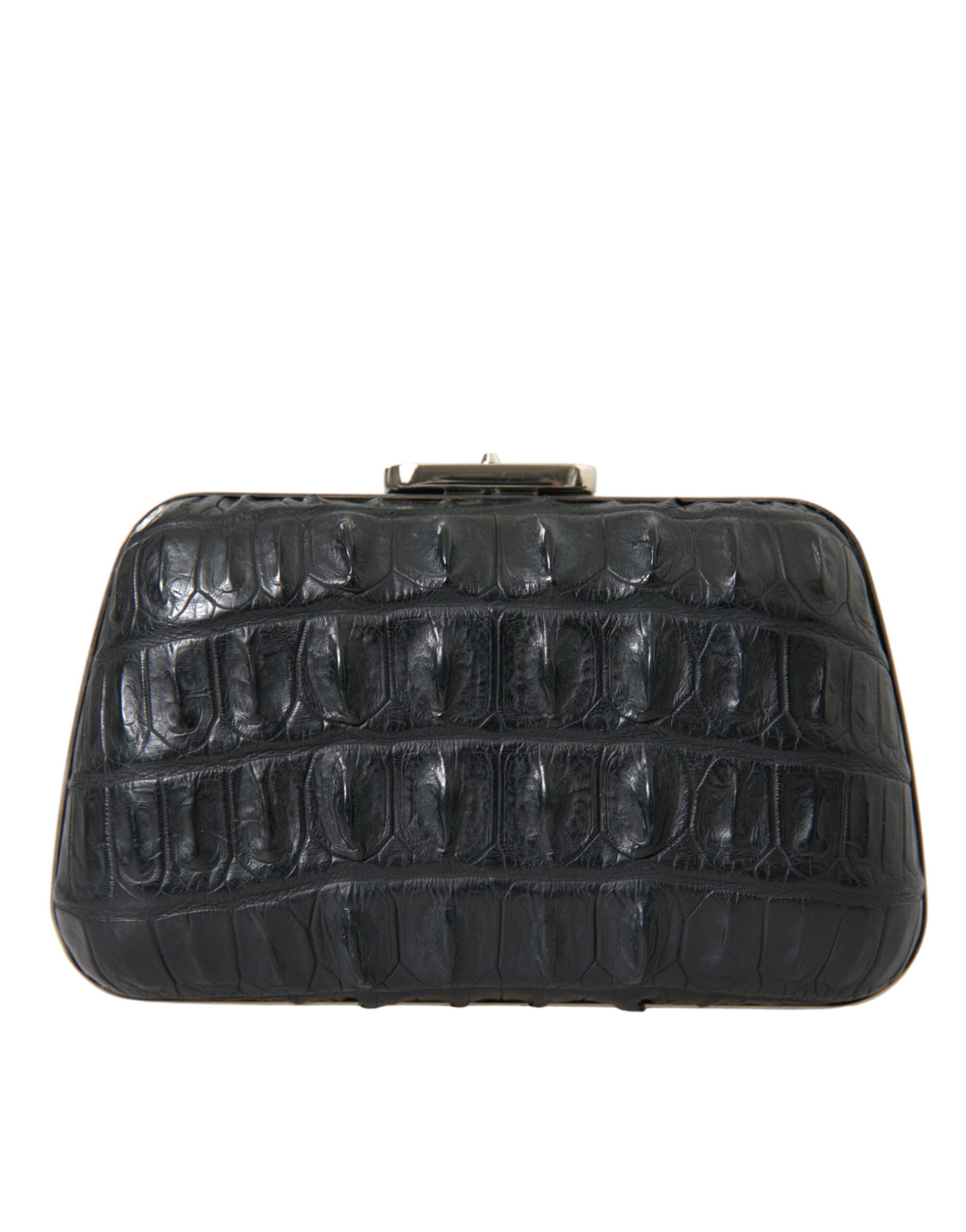 Balenciaga Black Exotic Skin Leather Shoulder Crossbody Box Clutch