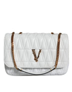 Versace White Mini Nappa Leather Crossbody Shoulder Bag