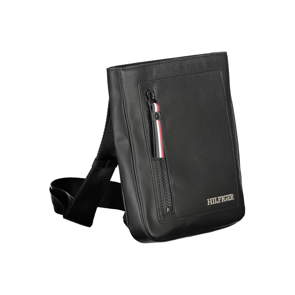 Tommy Hilfiger Black Polyurethane Men Shoulder Bag